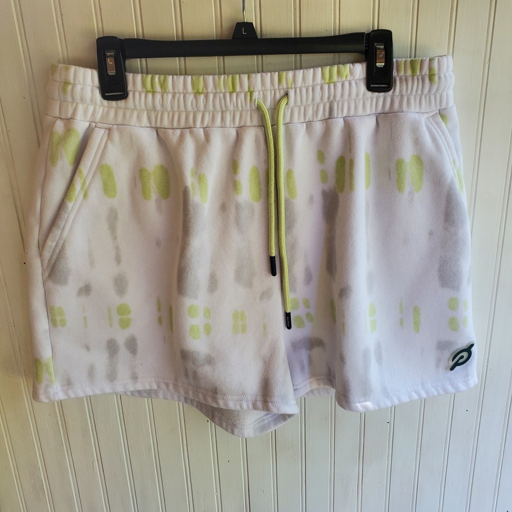 Peloton Chic Tye Dye Sweat Shorts Women's XL Lounge Gym Activewear Embroidered